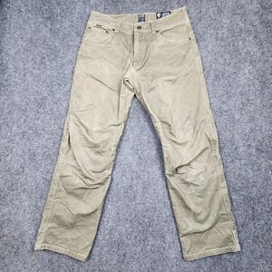 Kuhl Rydr Pants Mens 32x30 Green Canvas Workwear Outdoor Straight Leg Hiking